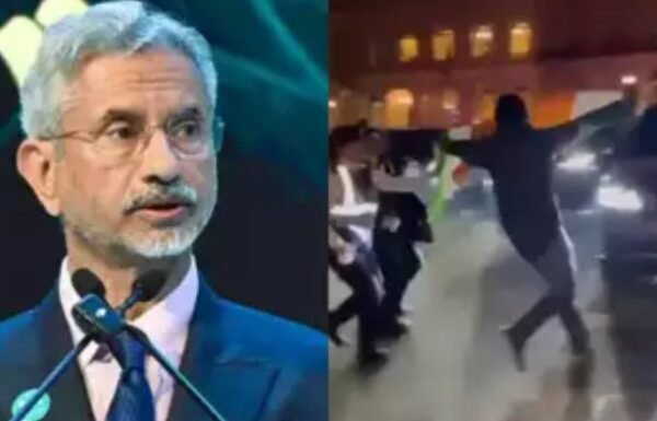 Khalistani supporter makes a vain bid to attack Jaishanker