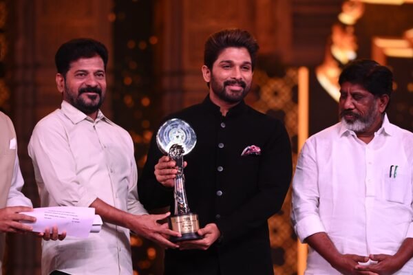 Allu Arjun Steals the Spotlight at Telangana Gaddar Awards with Swag.